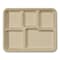 World Centric Fiber Trays, 5-Compartment, 8.5 x 10.24 x 1.01, Natural, Paper, 400PK TR-SC-5C-LFS - alternate 1
